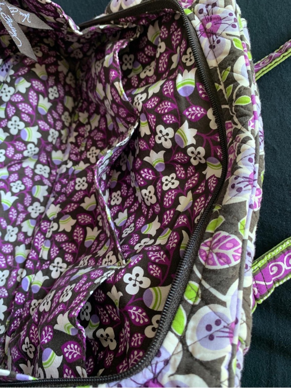 Vera Bradley Purple Floral Quilted Shoulder Bag - Picture 14 of 16